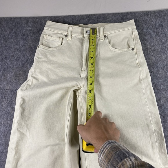 Gap High Rise Stride Wide-Leg Pants Jeans Women's 26x32‎ White Chino Work Office - Picture 9 of 15